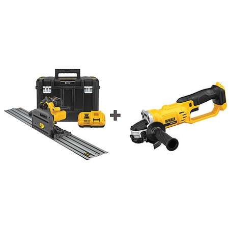 DEWALT TOOLS DCS520T1/ DCG412B CORDLESS TRACK SAW KIT 6-1/2 IN BLADE