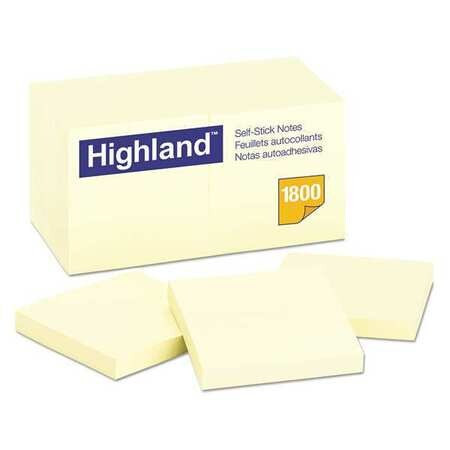 HIGHLAND 6549-18PK NOTE 3 X3 YELLOW PK18