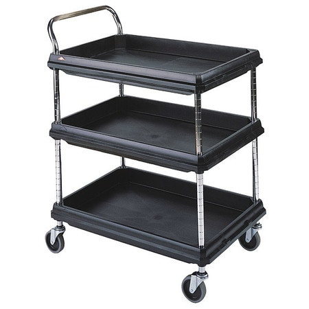INSTOCK GRBC2030-3DBL LABORATORY UTILITY DEEP LEDGE CART BLACK
