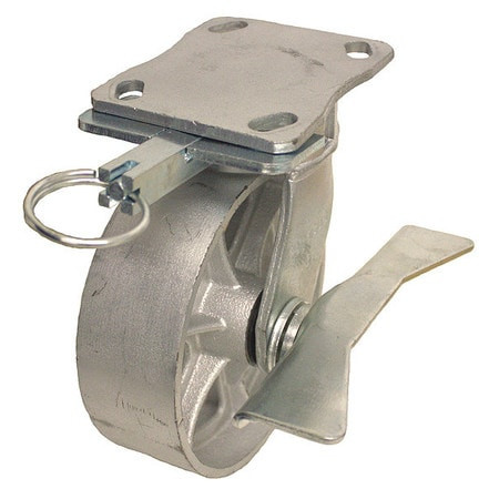 GRAINGER GLOBAL SOURCING P25S-C080R-14-CB-DL KINGPINLESS PLATE CASTER SWIVEL 1400 LB.