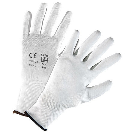 PIP 713SUC/S WORK GLOVES WHITE PU COATED NYLON S PK12