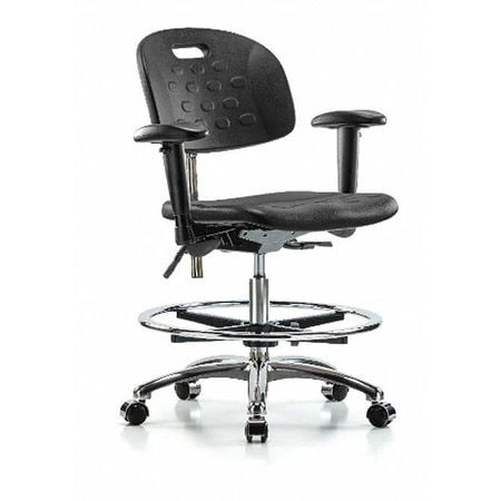 BLUE RIDGE ERGONOMICS BR-CLR-HPMBCH-CR-T0-A1-CF-CC-BLK ESD TASK CHAIR UPHOLSTERED VINYL BLACK