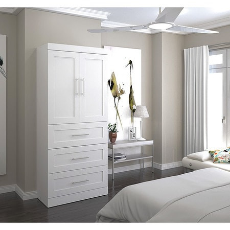 BESTAR 26878-17 STORAGE UNIT,W/3 DRAWER SET,DOOR,WHT,36"