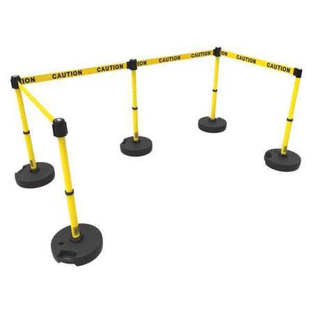 BANNER STAKES PL4582 PLUS BARRIER SET X5 YELLOW CAUTION