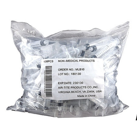 AIR-TITE MSB10 SYRINGE,BULK,10ML LUER SLIP,PK130