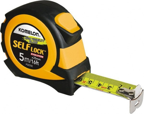 KOMELON PSE55E 16' X 25MM YELLOW STEEL BLADE TAPE MEASU
