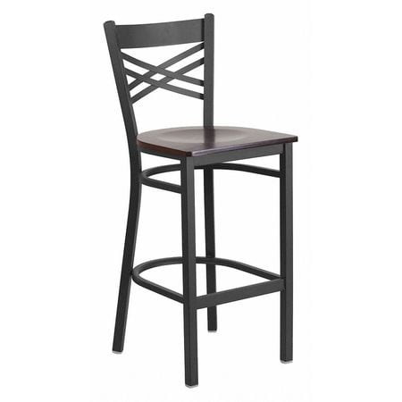 FLASH FURNITURE XU-6F8BXBK-BAR-BLKV-GG RESTAURANT STOOL X BACK BLACK SEAT