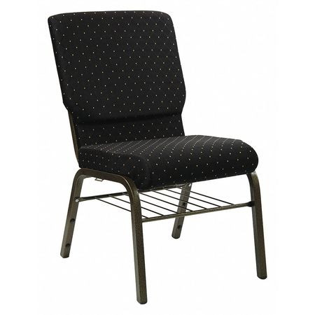 FLASH FURNITURE XU-CH-60096-BK-BAS-GG DOT FABRIC CHURCH CHAIR,BLACK