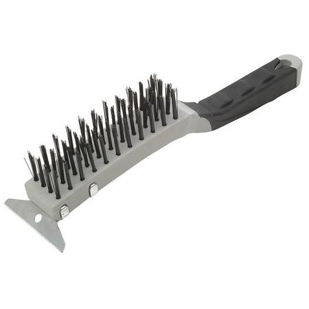 WARNER ELECTRIC 10485 WIRE BRUSH W/SCRAPER,STEEL,12"