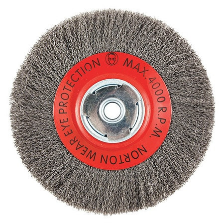 NORTON 66252839099 8" OD, 5/8" ARBOR HOLE, CRIMPED CARBON W
