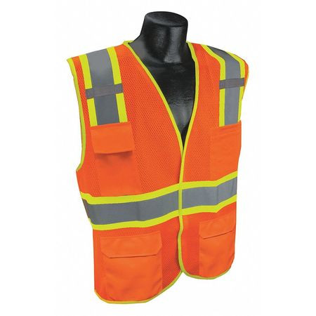 CONDOR USA INC 53YN53 HIGH VISIBILITY VEST ORANGE/RED S/M