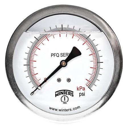 WINTERS INSTRUMENTS PFQ1528-DRY PRESSURE GAUGE 4 DIAL SIZE SILVER