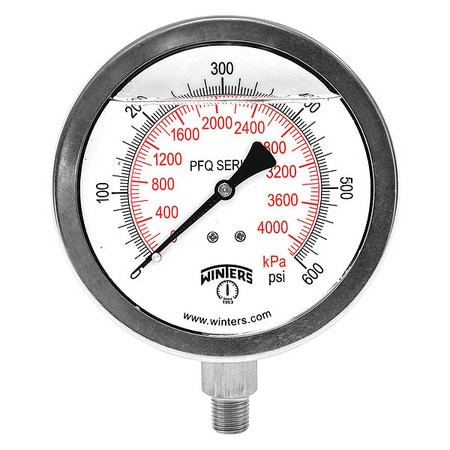 WINTERS INSTRUMENTS PFQ776-DRY PRESSURE GAUGE 4 DIAL SIZE SILVER