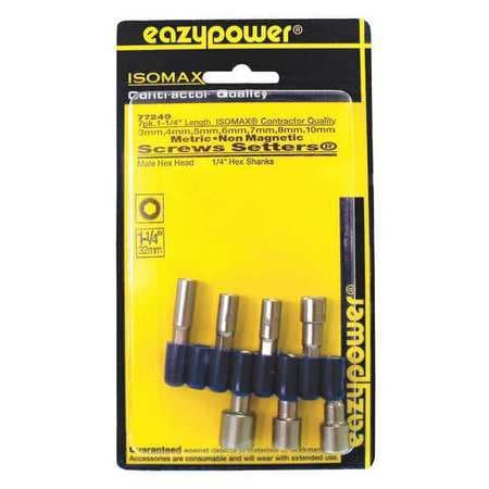 EAZYPOWER CORPORATION 77249 NON-MAGNETC NUT SETTER SET,3-10MM,7 PCS.