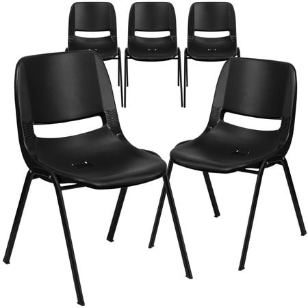 FLASH FURNITURE 5-RUT-EO1-BY-GG BURGUNDY PLASTIC STACK CHAIR PK5