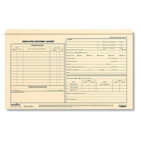 COMPLYRIGHT A5009 EMPLOYEE RECORD JACKET LEGAL PK25