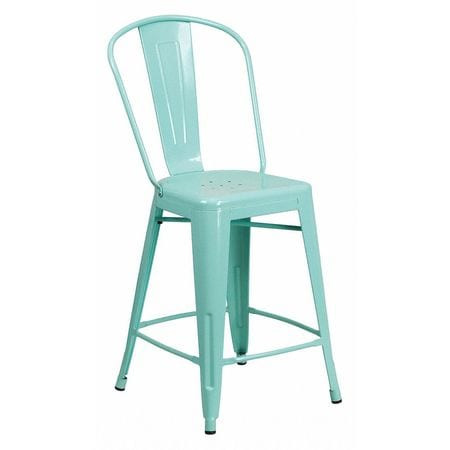 FLASH FURNITURE ET-3534-24-MINT-GG MINT METAL OUTDOOR STOOL 24