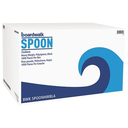 GRAINGER GLOBAL SOURCING V01844 DISPOSABLE TEASPOON BLACK PLASTIC PK1000