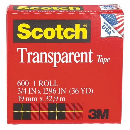 SCOTCH 600341296 TRANSPARENT TAPE 3/4 X 1296 IN