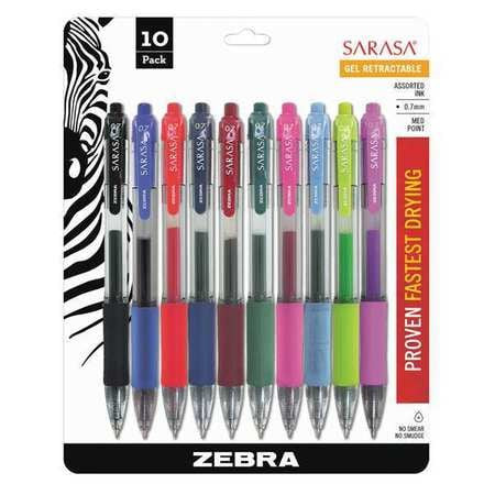ZEBRA PEN 46881-PK SARASA GEL PEN ASSORTED MEDIUM PK10