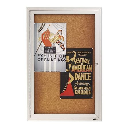QUARTET 2363-24X36 CORK BULLETIN BOARD 24 X 36 SILVER