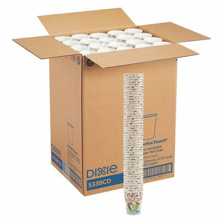 DIXIE PAPER PRODUCTS 5338CD-PK1000 DISPOSABLE HOT CUP 8 OZ. WHITE PK1000