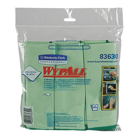 KIMBERLY CLARK 83630-PK6 CLOTH MICROFIBER WYPALL GREEN PK6