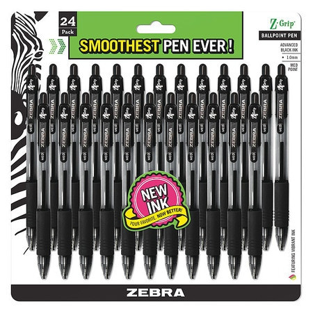 ZEBRA PEN 12221-1.0 PEN ZGRIP BP RT 1.0 BK PK24