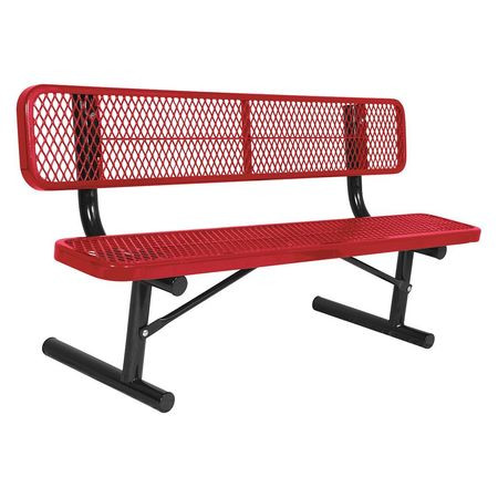 ULTRASITE 940P-V6-RED PORTABLE COMM. PARK BENCH W/ BACK,RED