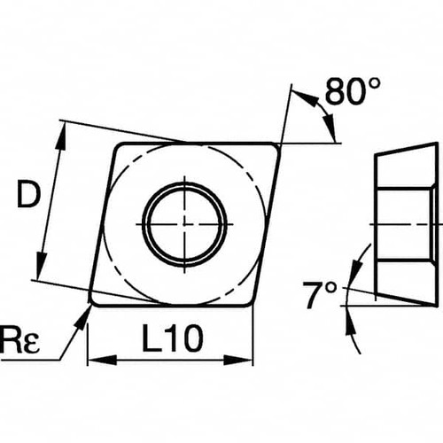KENNAMETAL 5362754 CCMT32.53 MP GRADE KCU10 CARBIDE TURNING