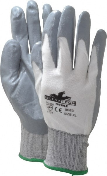 MCR SAFETY 9683XL GLOVES, ULTRATECH, X-LARGE, NYLON, GRAY,