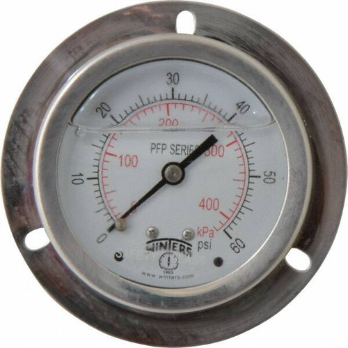 WINTERS PFP92325FFSG25 2-1/2" DIAL, 1/4 THREAD, 0-60 SCALE RANG