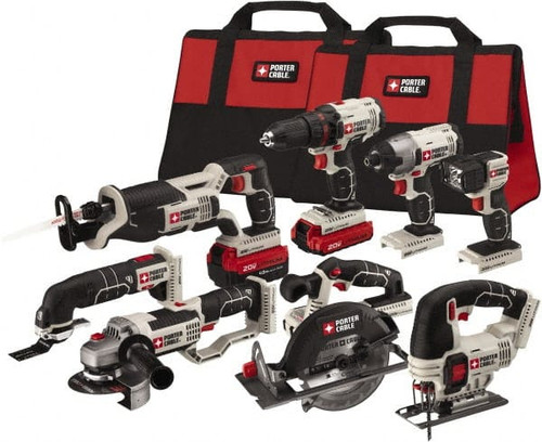 PORTER CABLE PCCK619L8 20V MAX LITH ION 8 TOOL KIT