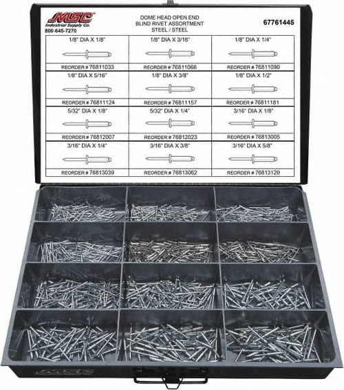 VALUE COLLECTION 67761445 1,100 PIECE, 1/8 TO 3/16" HOLE DIAM, DOM