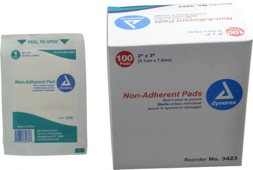 MEDIQUE PRODUCTS INC. 64233 NON-ADHERENT STERILE PADS, 2" X 3" PAD, 