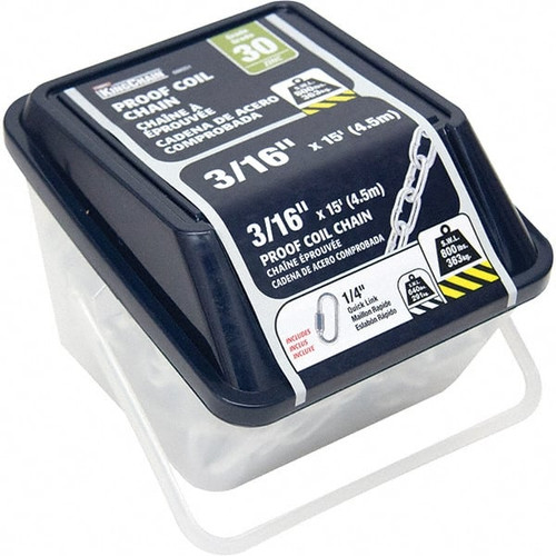 MIBRO GROUP 698351 WELDEDCHAIN;TRADESIZE:3/16;FINISH:ZINC;O