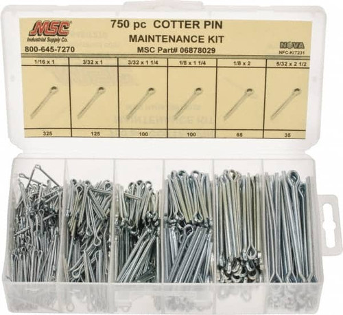 VALUE COLLECTION NFC-KIT231 750 PIECE, 1/16 TO 5/32" PIN DIAM, COTTE