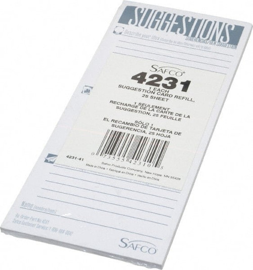 SAFCO SAF4231 PACK OF (25), SUGGESTION BOX REFILL CARD