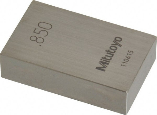 MITUTOYO 611218-531 0.85" RECTANGULAR STEEL GAGE BLOCK