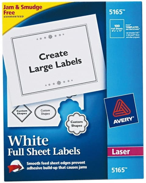 AVERY 05165 FULLSHEETSHIPPINGLABEL,PK100