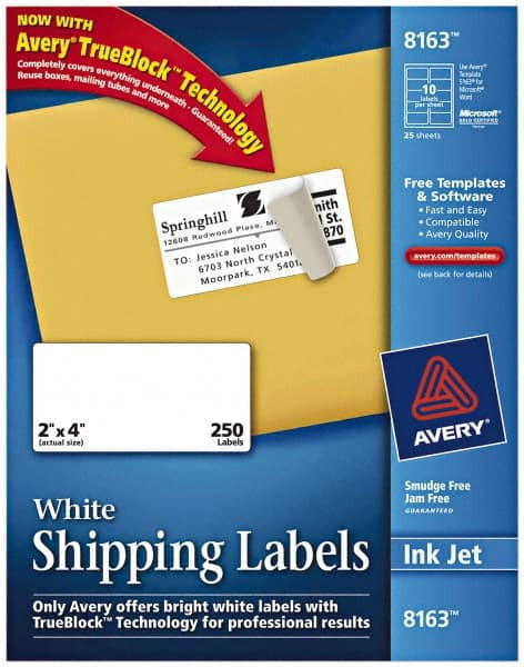 AVERY 08163 PRINTABLESHIPPINGLABELS,PK250