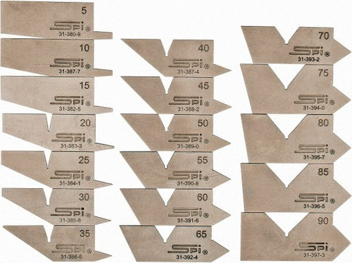 SPI 31-375-9 18 PIECE STAINLESS STEEL ANGLE GAGE SET