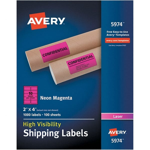 AVERY 05974 NEONSHIPPINGLABELS,2INX4IN,PK1000