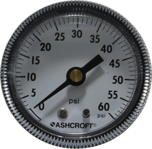 ASHCROFT 662876000531 2" DIAL, 1/4 THREAD, 0-60 SCALE RANGE, P