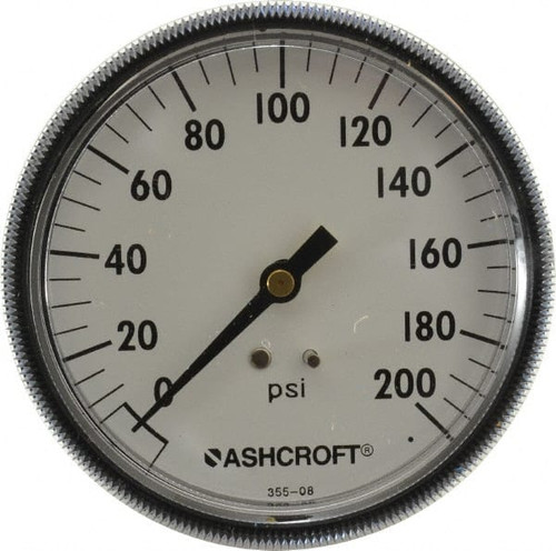 ASHCROFT 662876116478 3-1/2" DIAL, 1/4 THREAD, 0-200 SCALE RAN