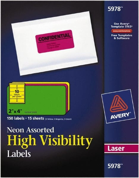 AVERY 05978 NEONSHIPPINGLABELS,PK150