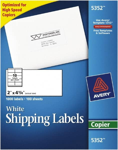 AVERY 05352 SHIPPINGLABELSFORCOPIERS,PK1000