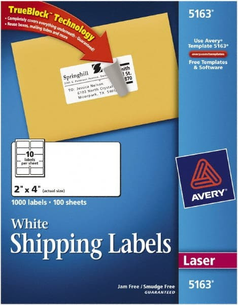 AVERY 05163 PRINTABLESHIPPINGLABELS,PK1000