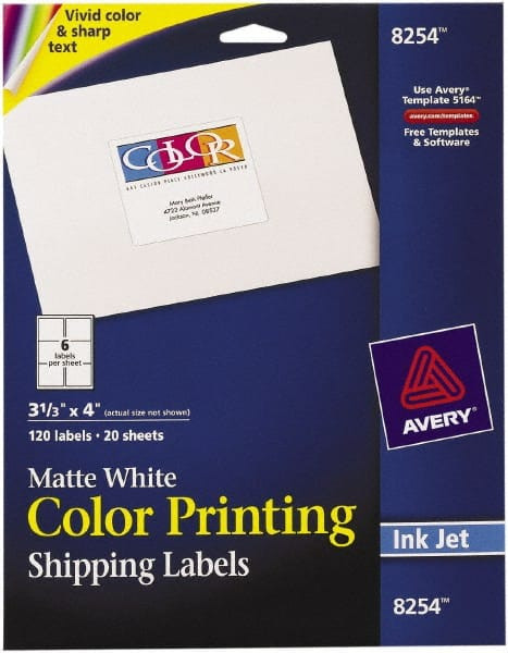 AVERY 08254 WHITESHIPPINGLABELS,PK120