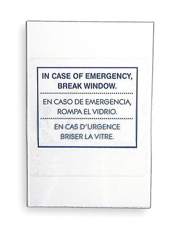 GRAINGER GLOBAL SOURCING 56HW39 EMERGENCY KEY BOX REPLACEMENT ACRYLIC
